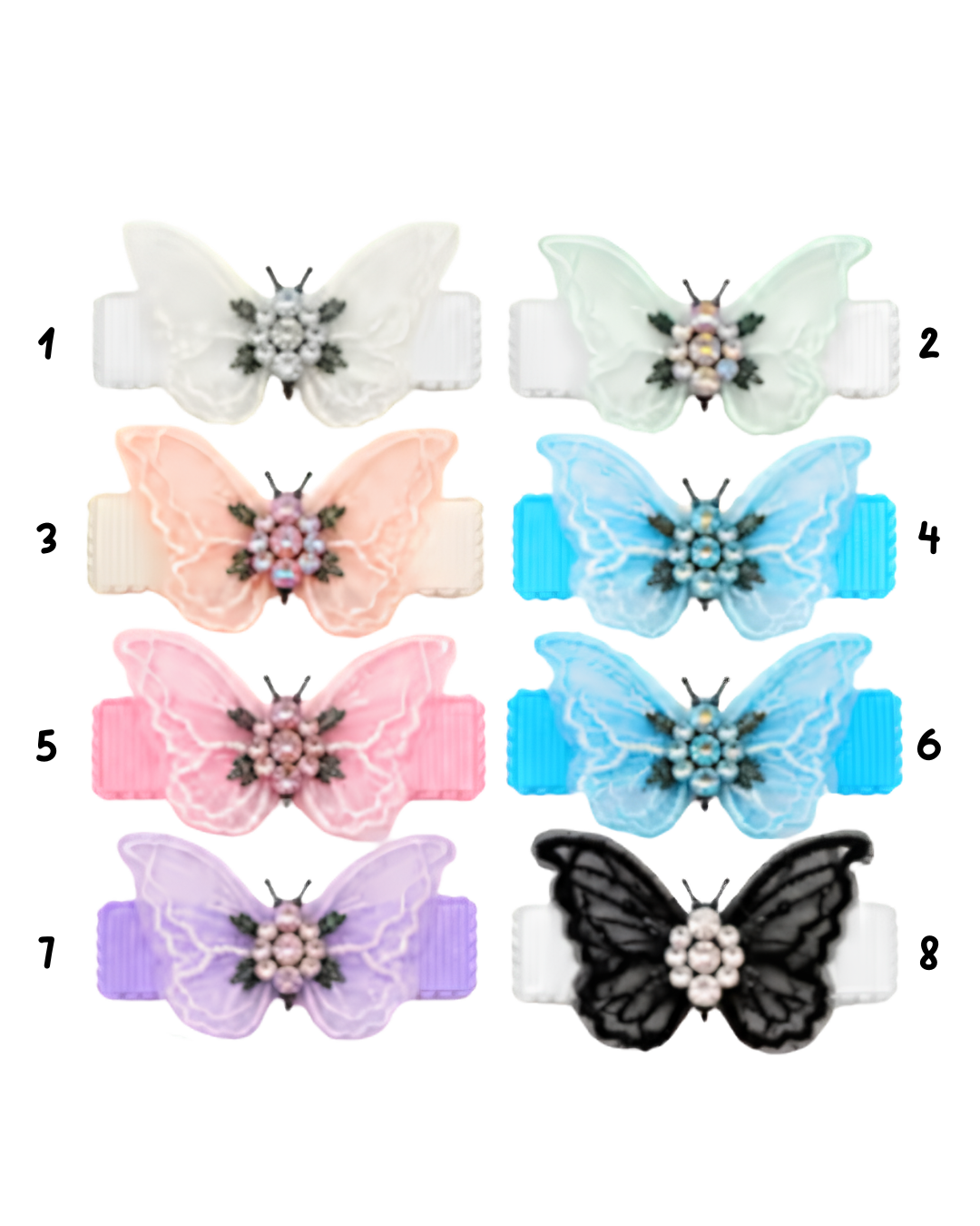 Crystallized Chiffon Butterfly Clip