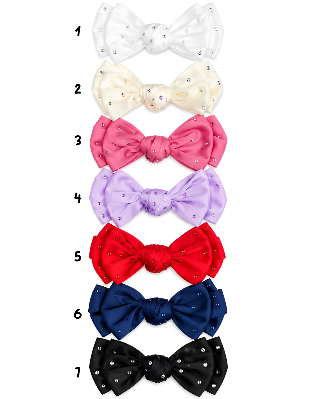 Crystallized Satin Knot Bow Clip