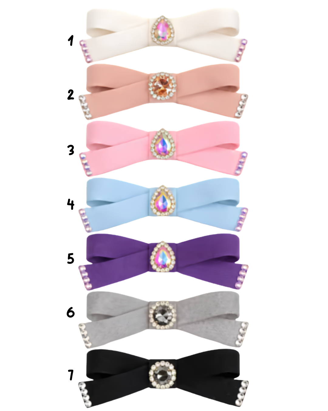 Crystallized Felt Bow Clip (Large)
