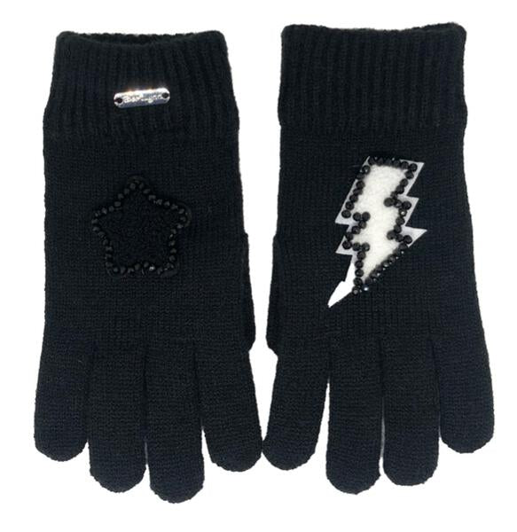 Black Bolt Star Full Patch Winter Gloves