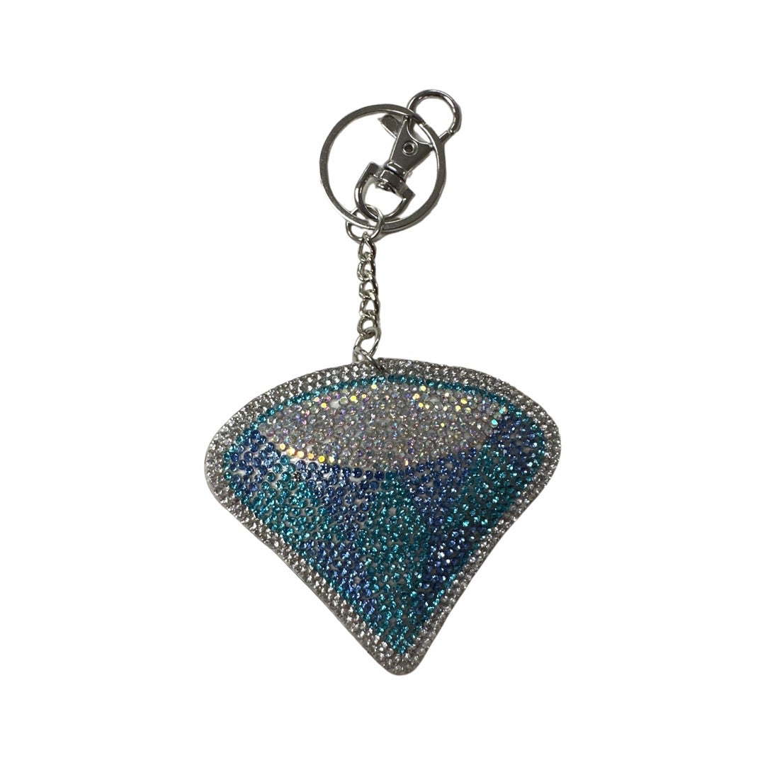 Diamond Rhinestone Keychain with Fur Pom