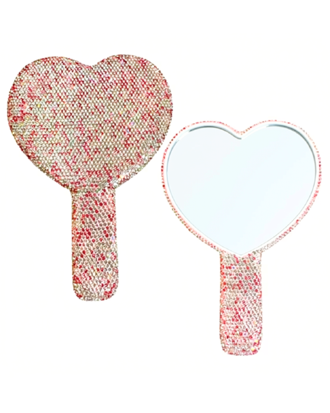 Multi Pink Crystallized Heart Mirror