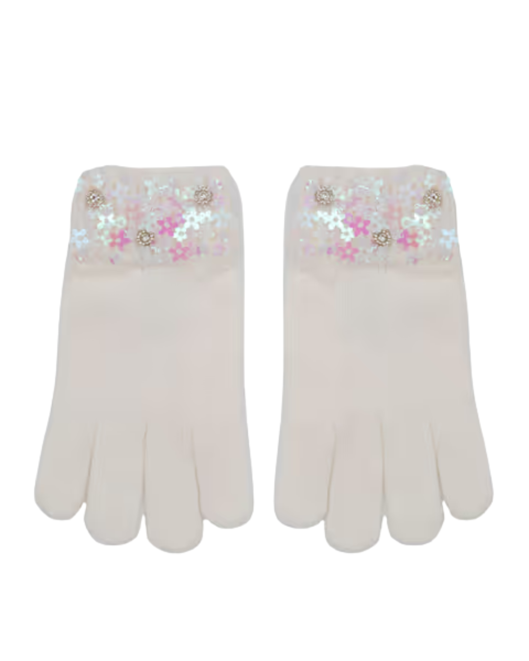 Flower Sequin Gloves