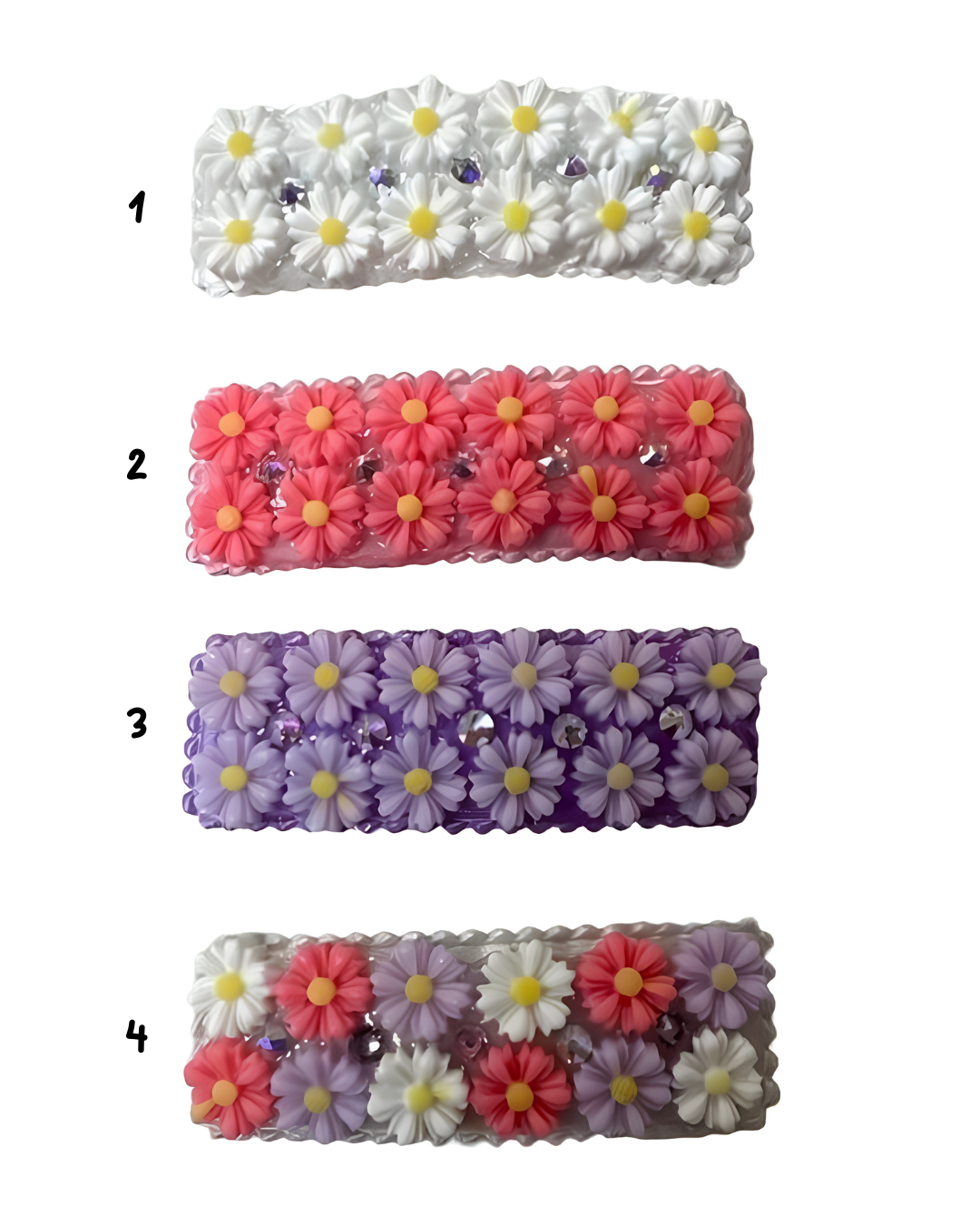 Fully Crystalized Daisy Clip