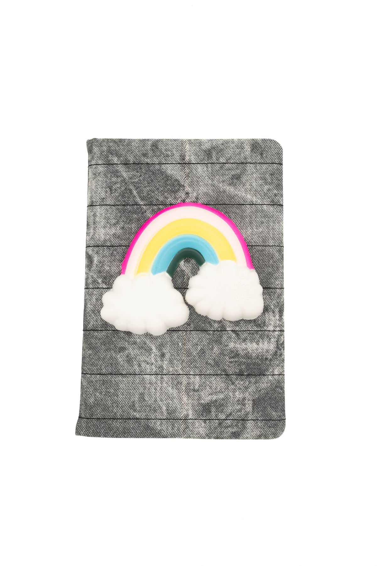 Black Denim Tie Dye Notebook With Rainbow Squishy