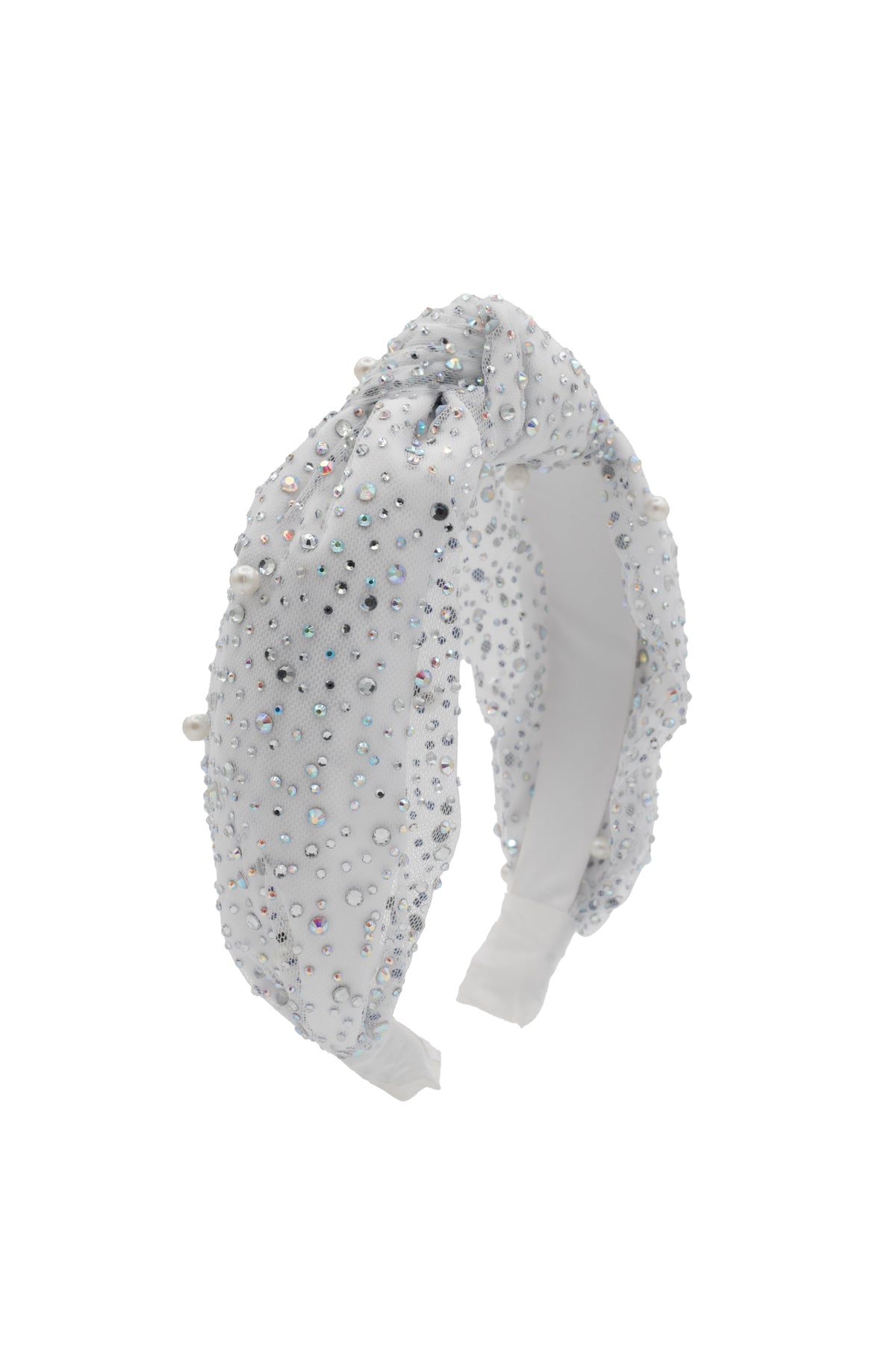 Rhinestone Knot Headband in Silver