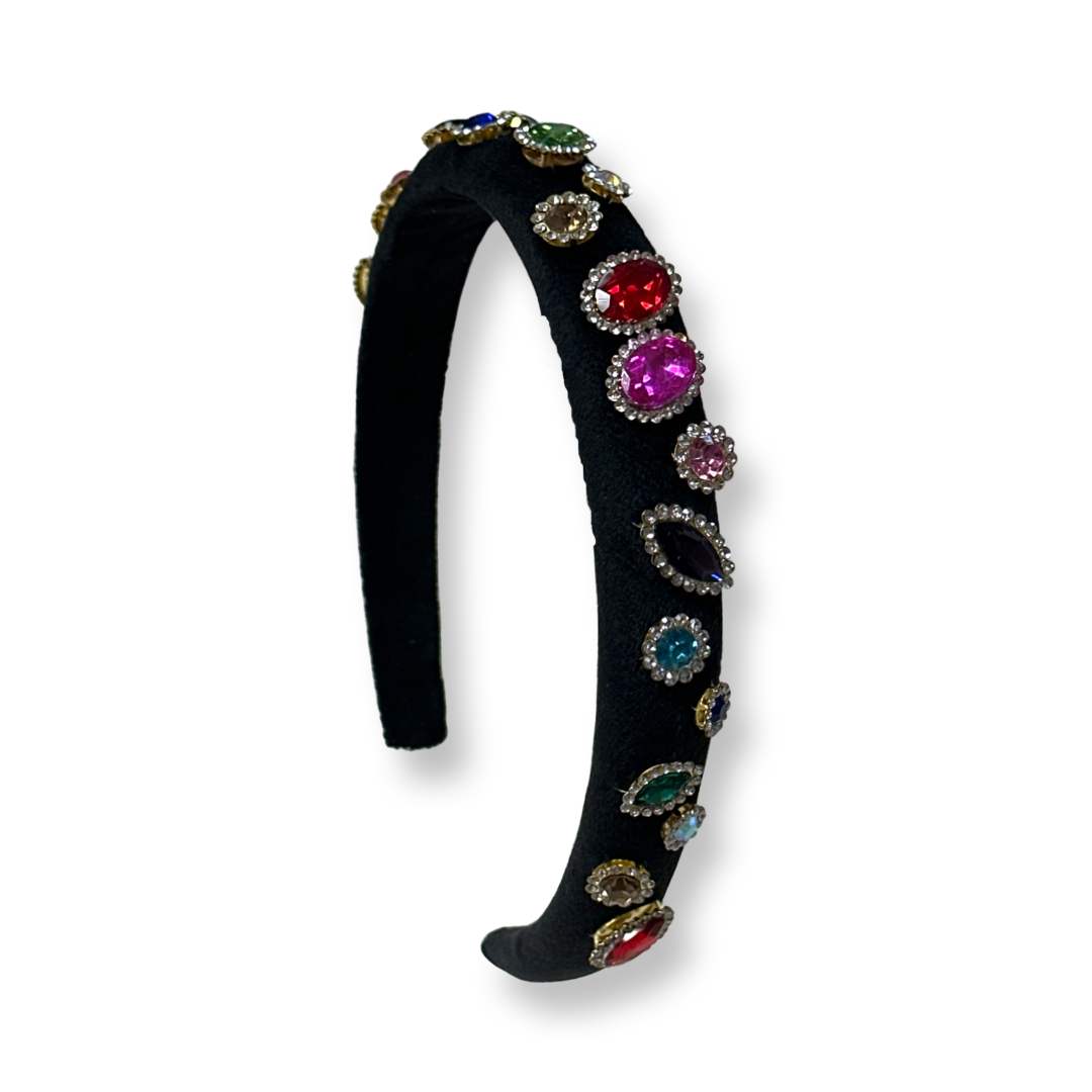 THIN VELVET JEWEL HEADBAND Bari Lynn Accessories