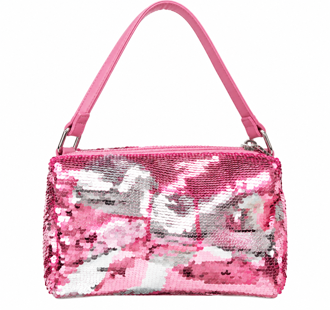 Pink Sequin Bow Crossbody Bag