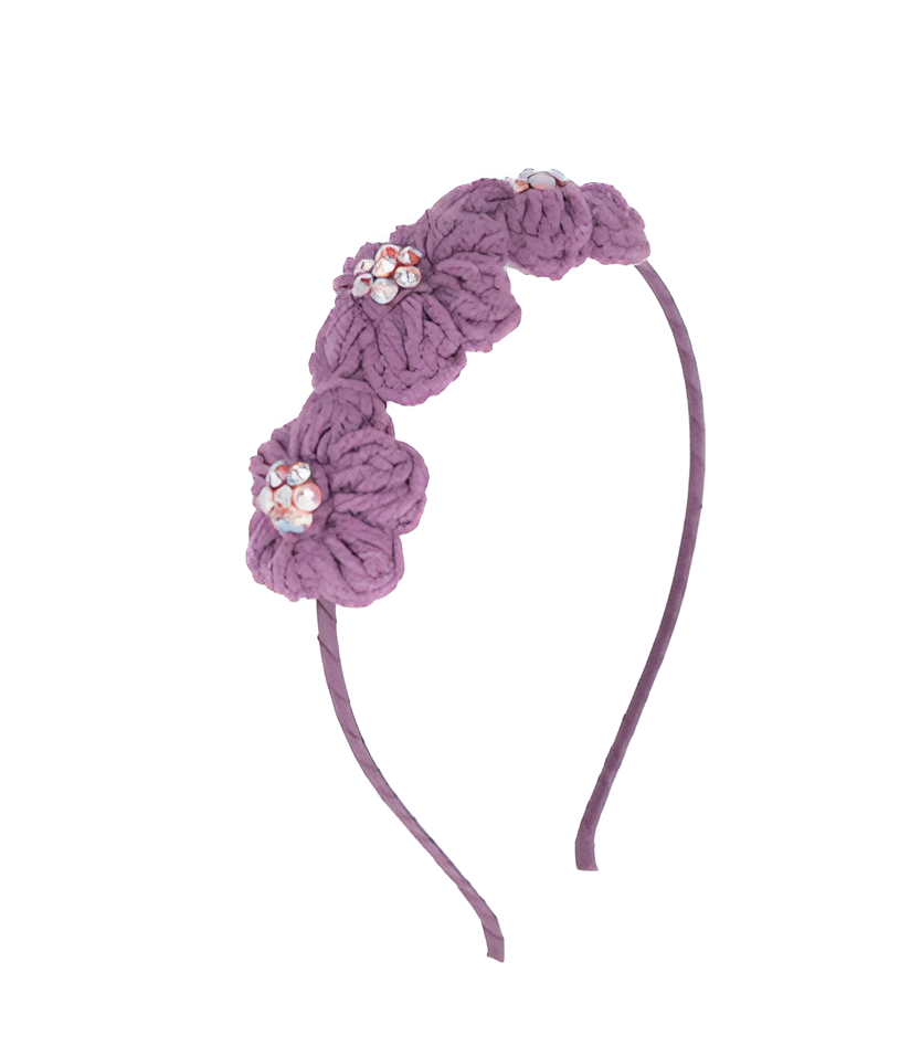 Crochet Floral Headband in Lavender