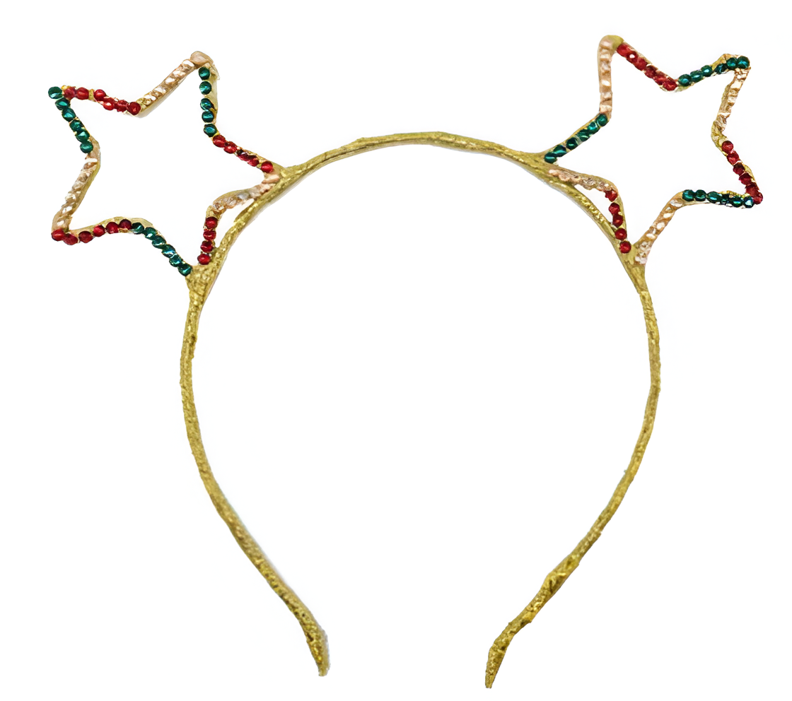 Holiday Crystallized Star Ears Headband in Gold