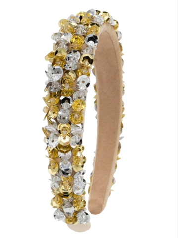 Full Sequin 3D Headband in Multi Silver Gold