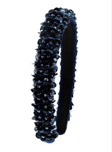 Full Sequin 3D Headband in Navy