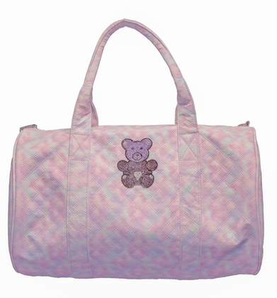 Pastel Galaxy Duffle Bag With Crystal Gummy Bear Patch