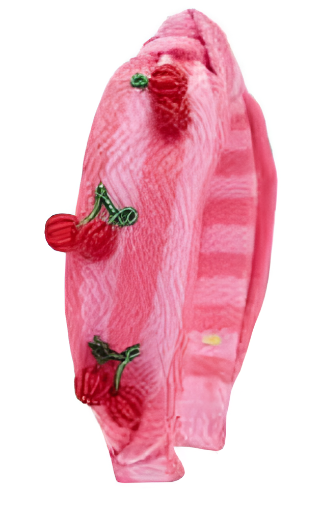 Cherry Raffia Knot Headband