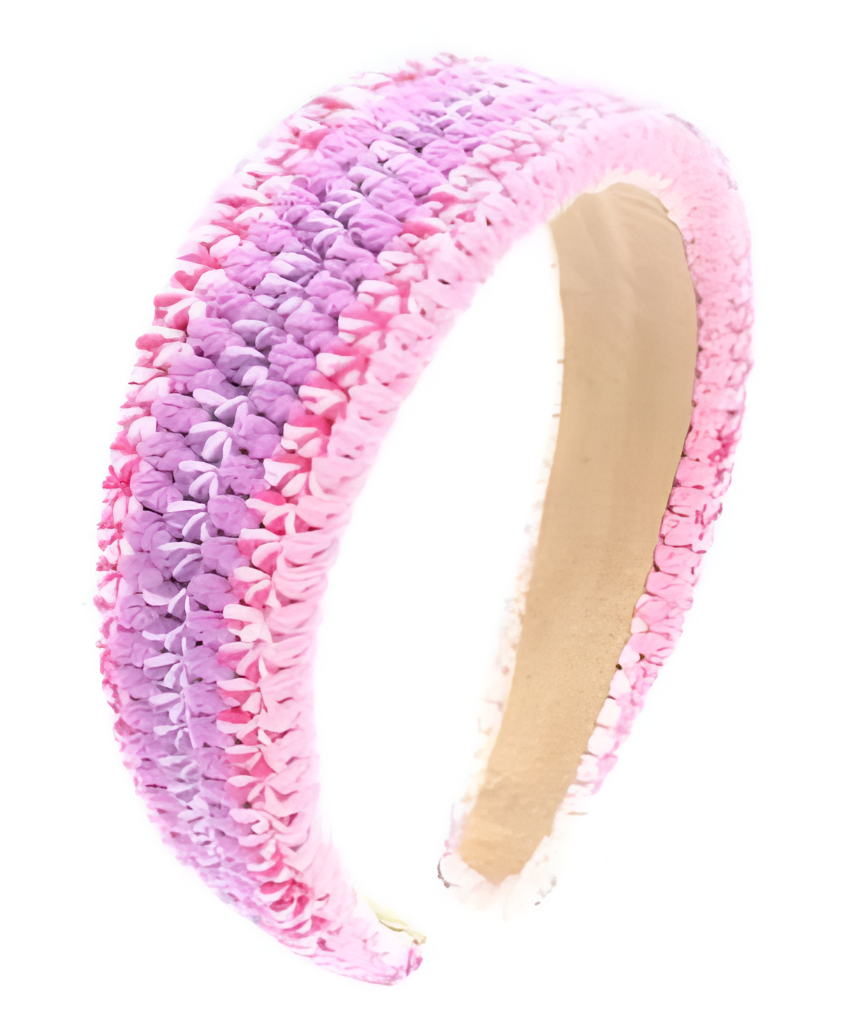 Flat Crochet Headband in Pink