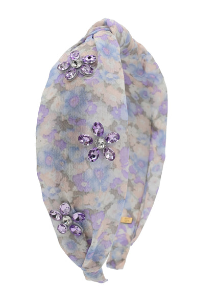 Floral jewel print head band