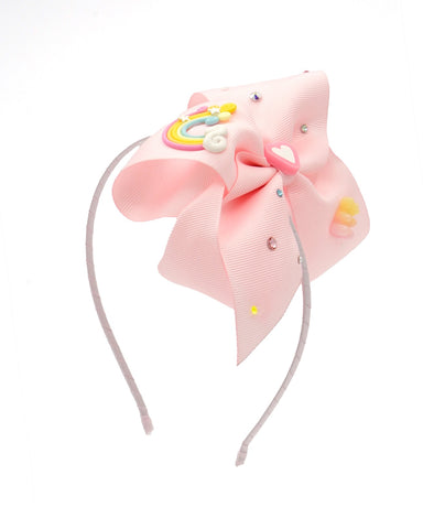 GROGRAIN BOW CHARM HEADBAND