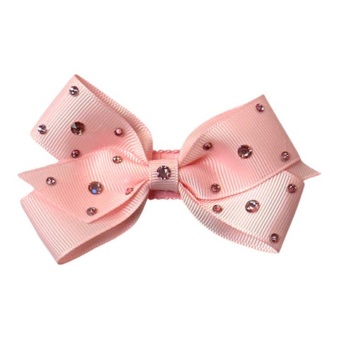 GROGRAIN BOW W/ RHINESTONES