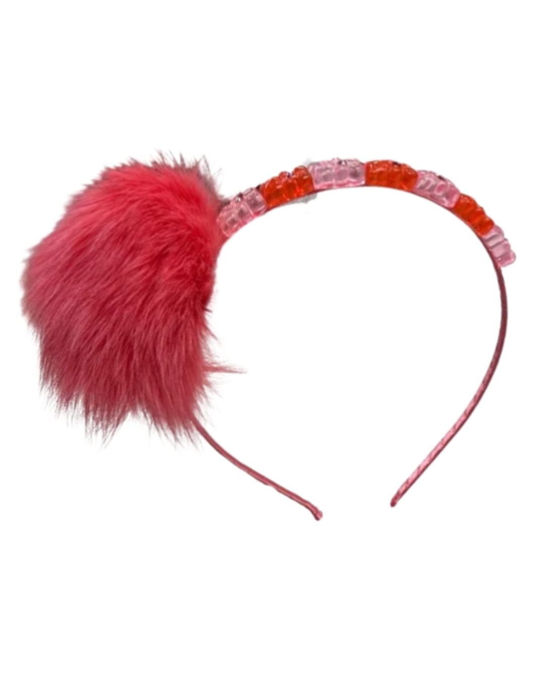 Fur Pom Pom Gummy Bear Headband - Pastels