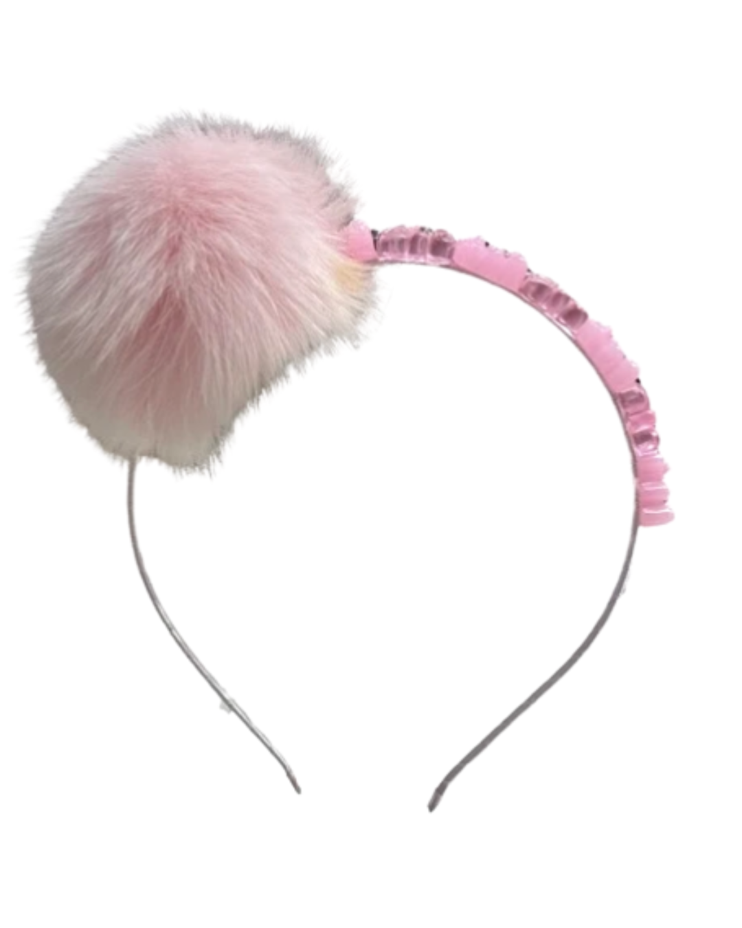 Fur Pom Pom Gummy Bear Headband - Pastels