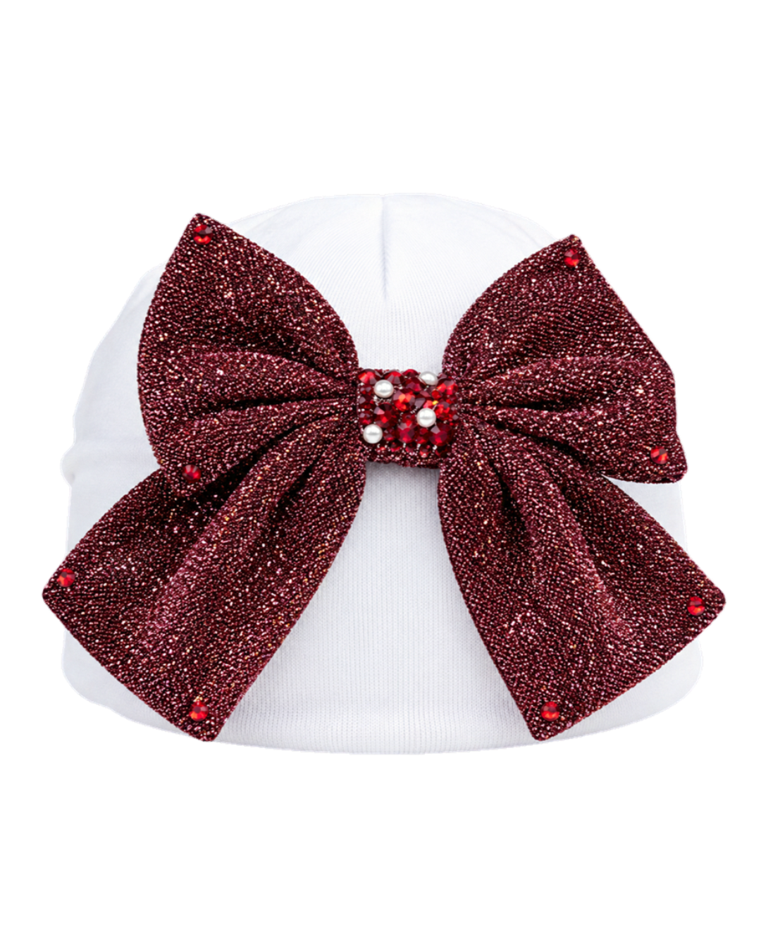 Cotton Baby Hat With Crystallized Sparkle Bow