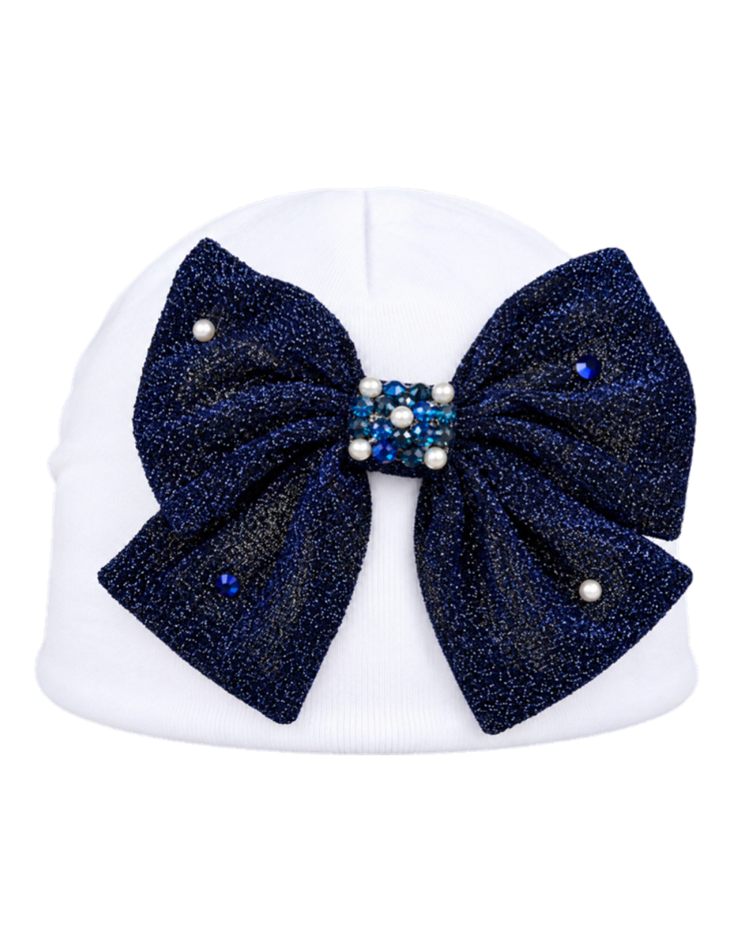 Cotton Baby Hat With Crystallized Sparkle Bow