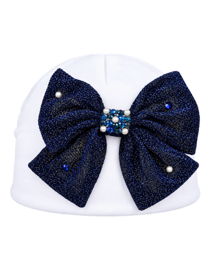 Cotton Baby Hat With Crystallized Sparkle Bow