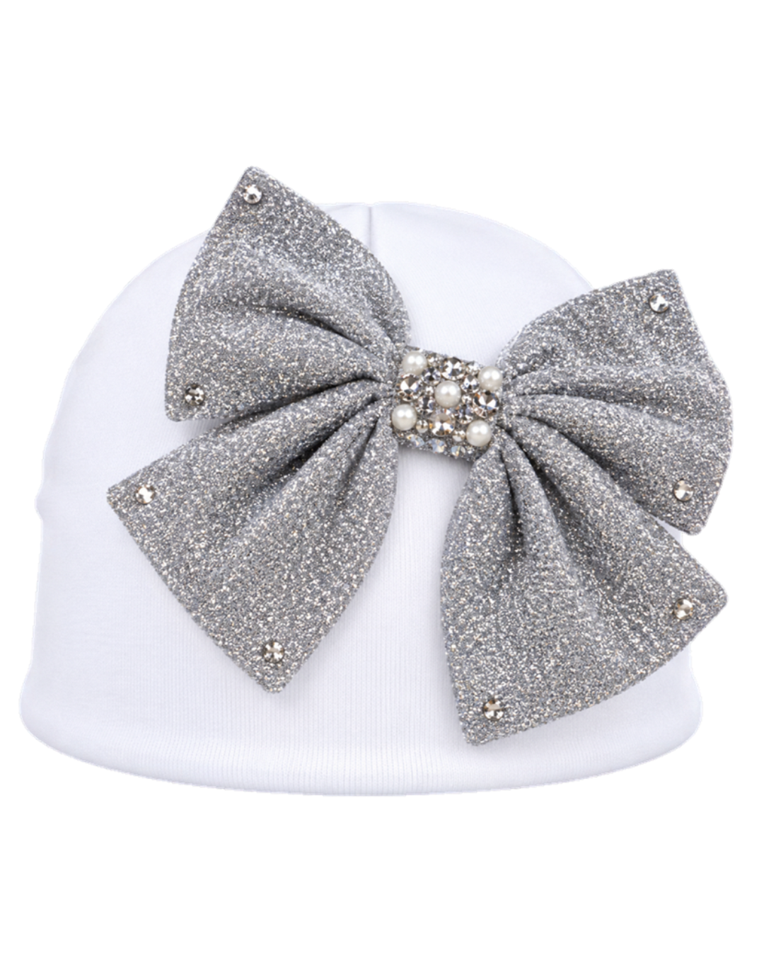 Cotton Baby Hat With Crystallized Sparkle Bow