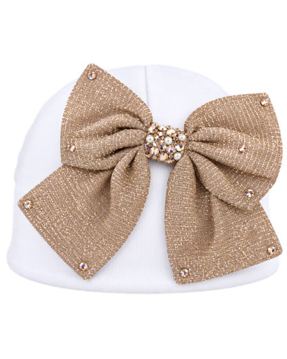 Cotton Baby Hat With Crystallized Sparkle Bow