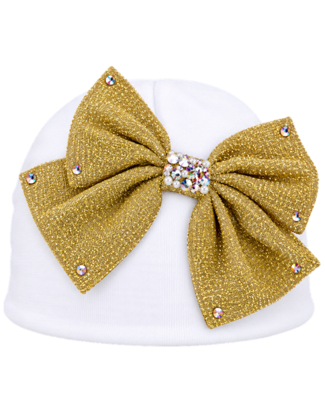 Cotton Baby Hat With Crystallized Sparkle Bow