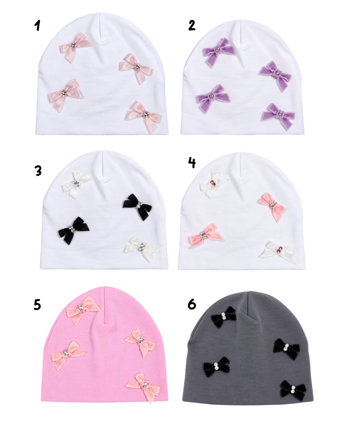 Crystallized Multi Mini Bow Cotton Layette