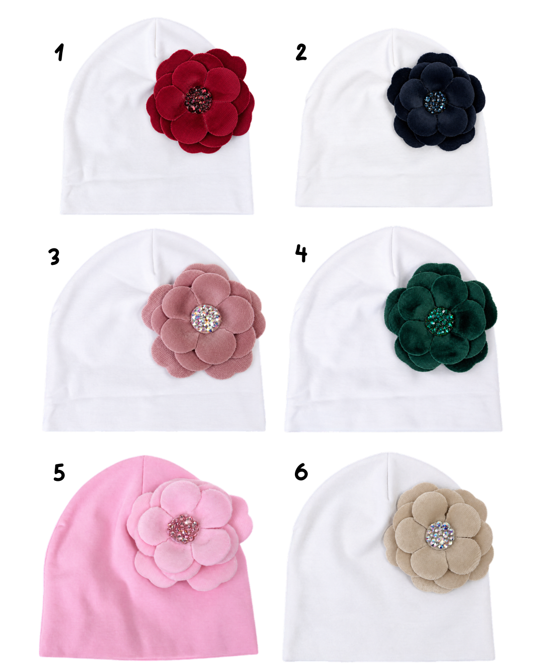 Cotton Layette With Crystallized Velvet Flower