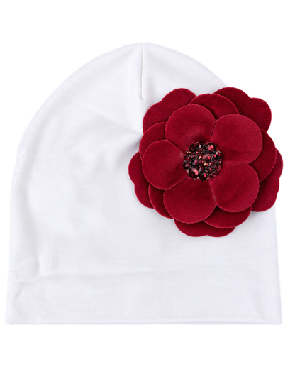 Cotton Layette With Crystallized Velvet Flower