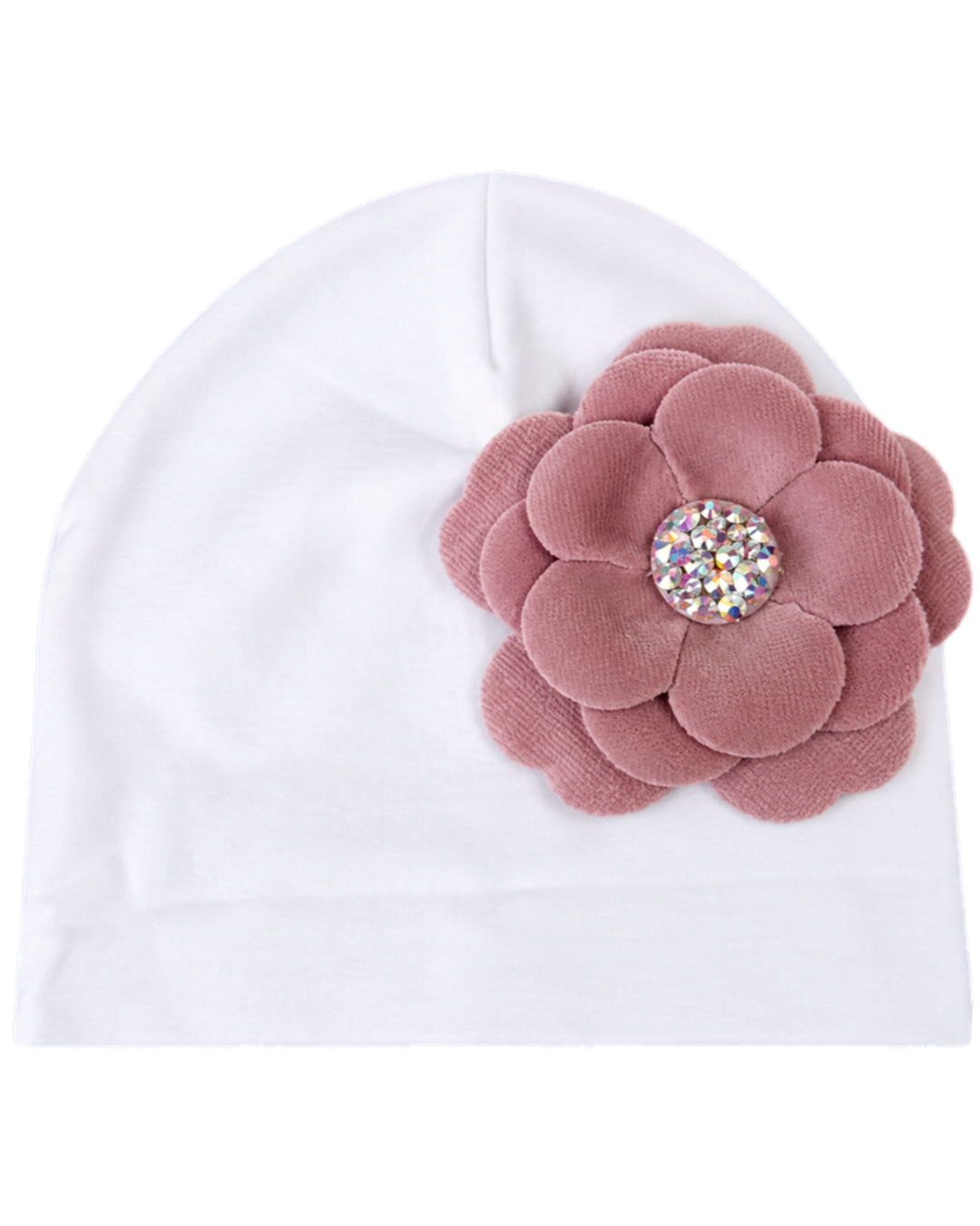 Cotton Layette With Crystallized Velvet Flower