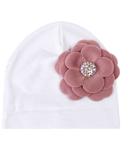Cotton Layette With Crystallized Velvet Flower