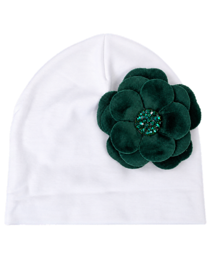Cotton Layette With Crystallized Velvet Flower