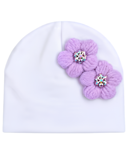 Cotton Baby Layette With Crystallized Crochet Flowers