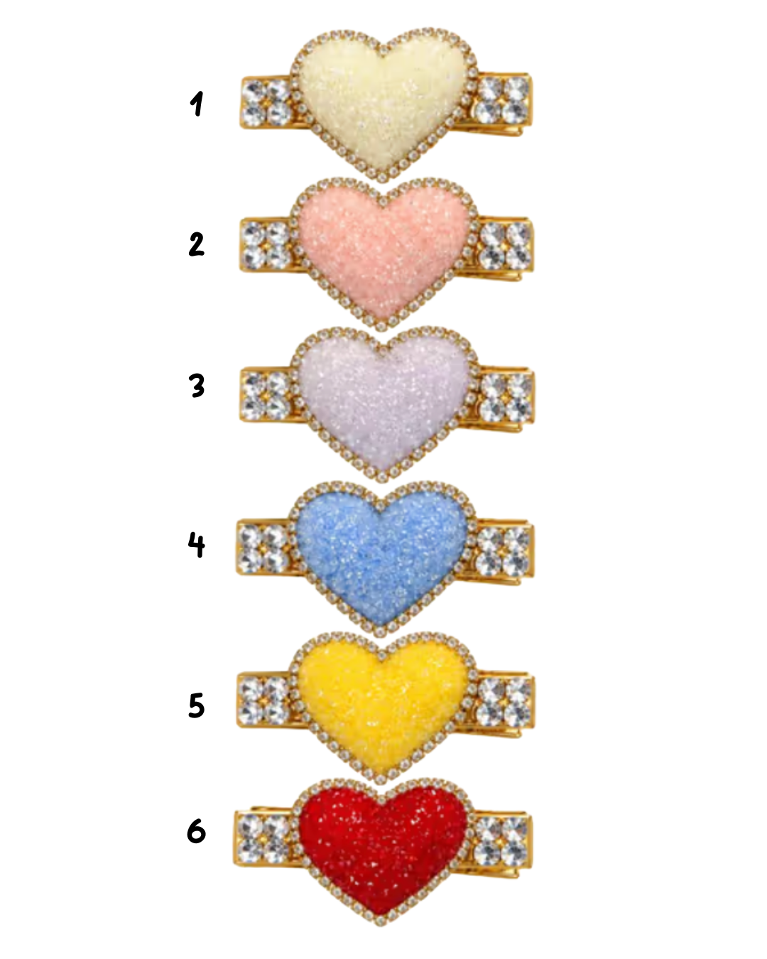 Crystallized Chunky Glitter Heart Clip