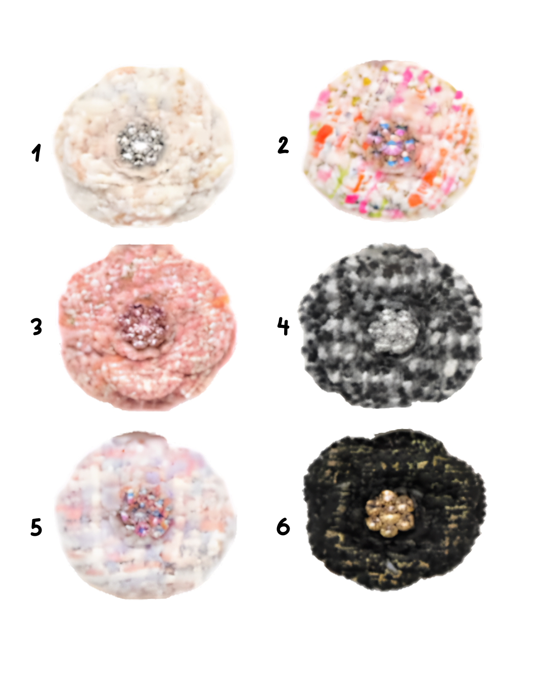 Crystallized Tweed Rose Clip
