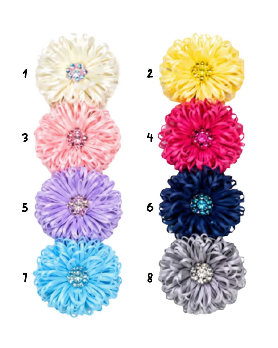 Crystallized Ribbon Flower Clip