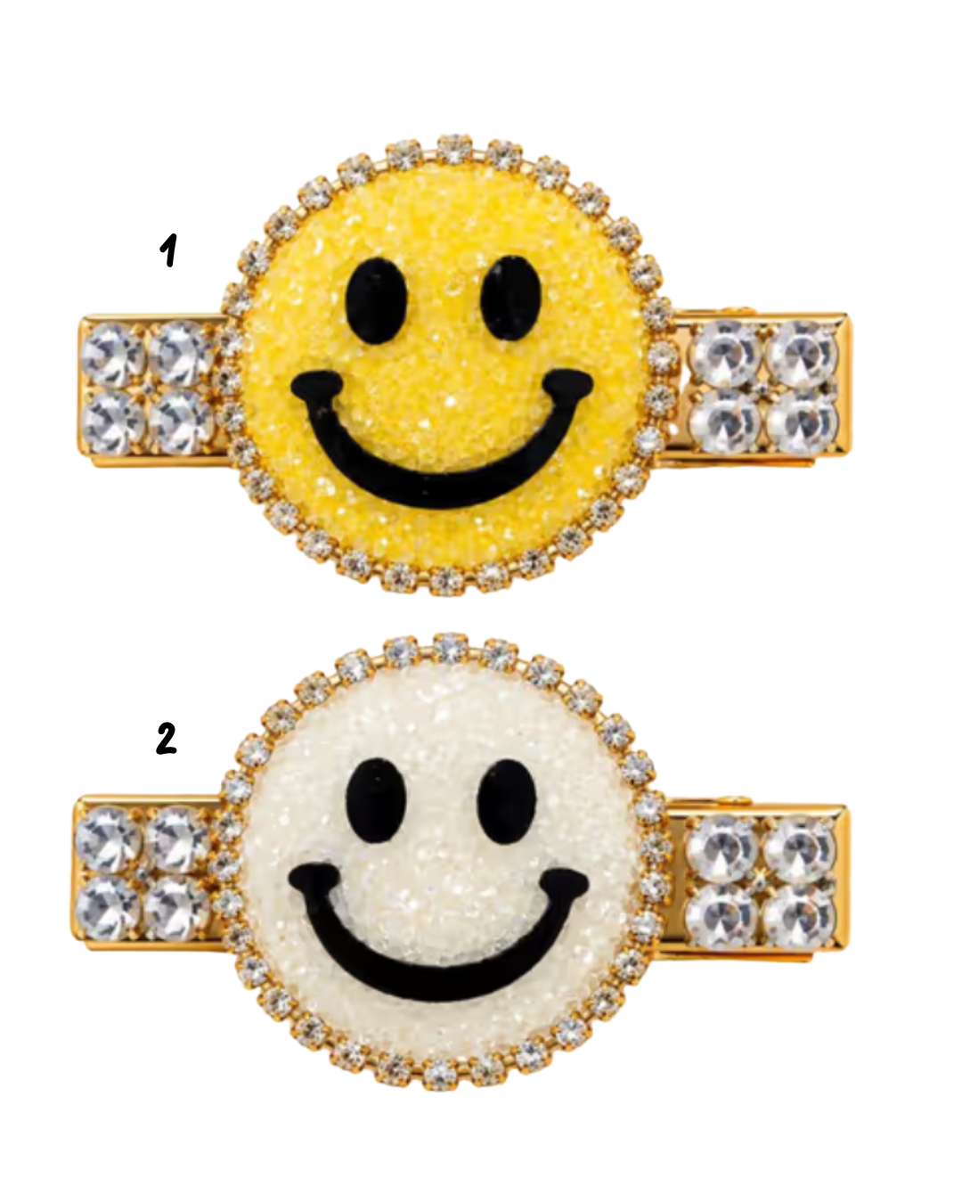 Crystallized Chunky Glitter Smiley Clip