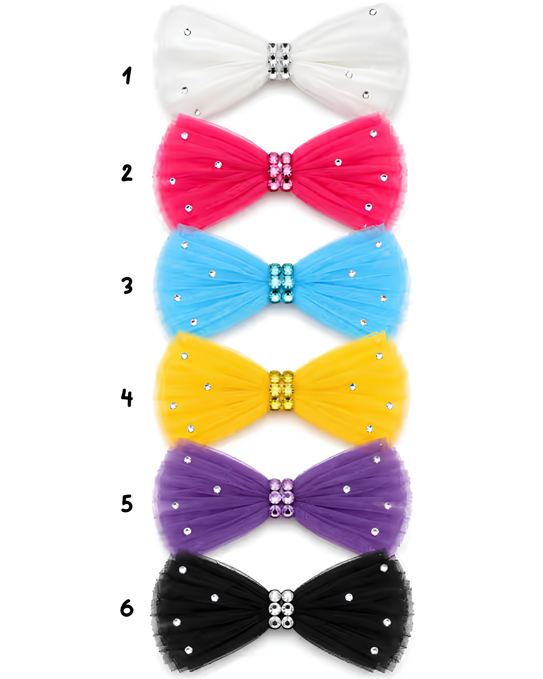 Crystallized Tulle Bow Clip