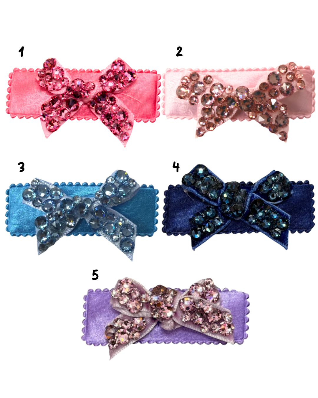 Small Fully Crystallized Bow - Colorful Clip