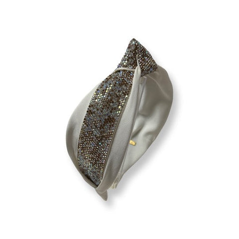 HALF CRYSTAL SATIN HEADBAND