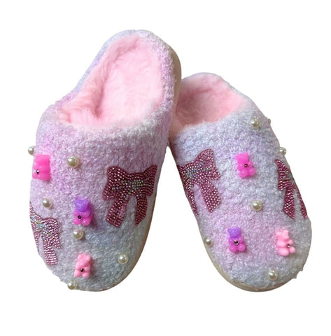 BOW PEARL GUMMY SLIPPERS