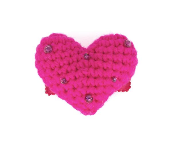 Crochet Heart Clip