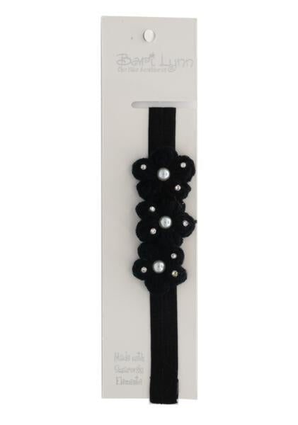 SMALL CROCHET FLOWER ELASTIC HEADBAND