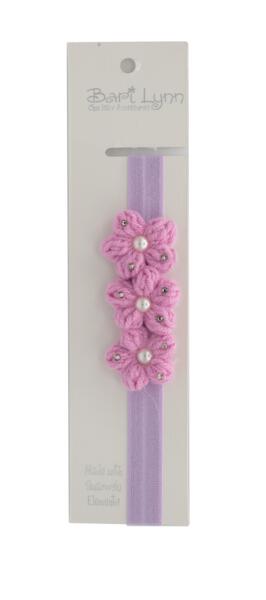 SMALL CROCHET FLOWER ELASTIC HEADBAND