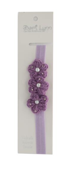 SMALL CROCHET FLOWER ELASTIC HEADBAND