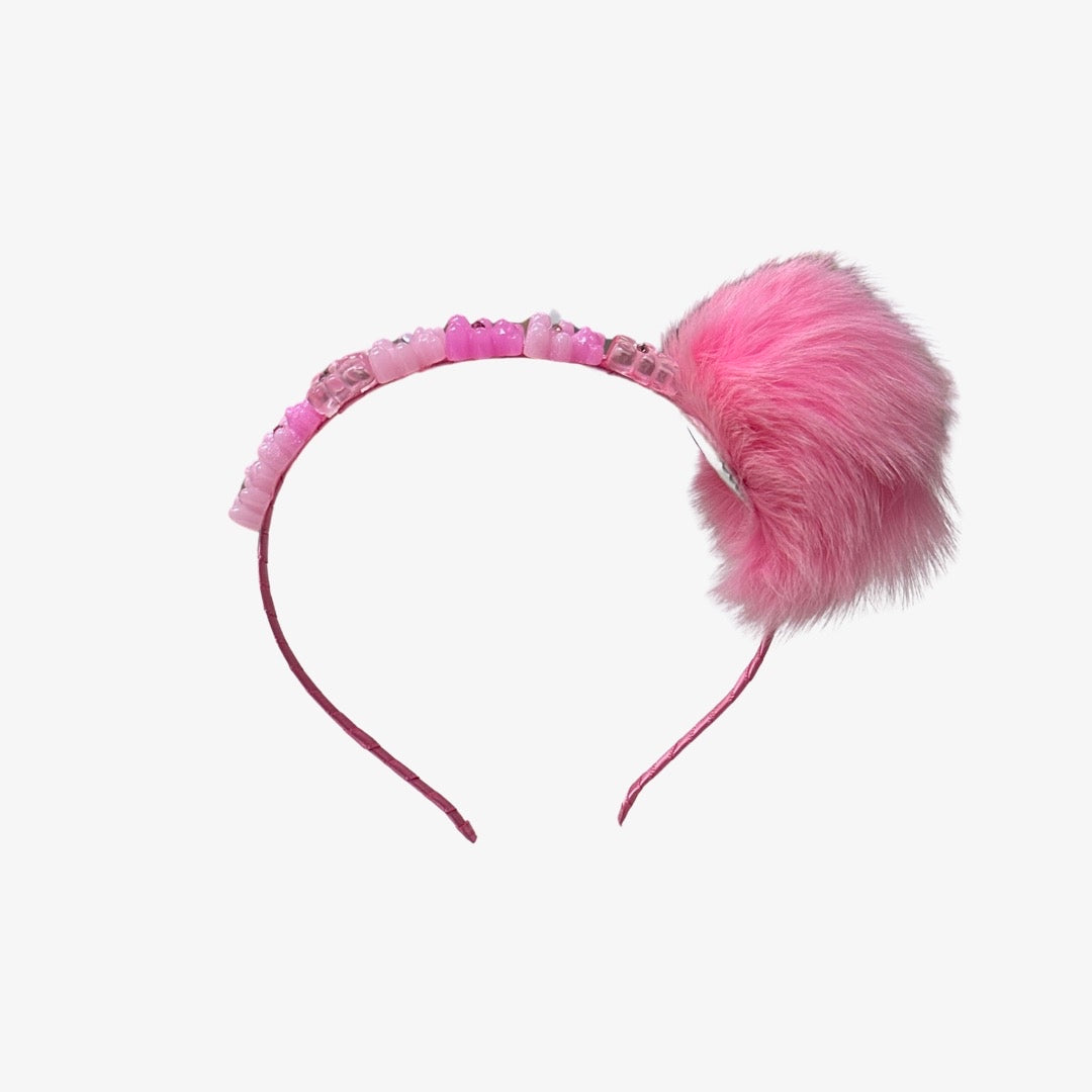 FUR POM POM GUMMY BEAR HEADBAND